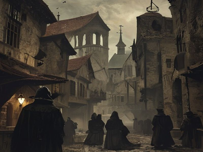 Black Death in Europe historical illustration