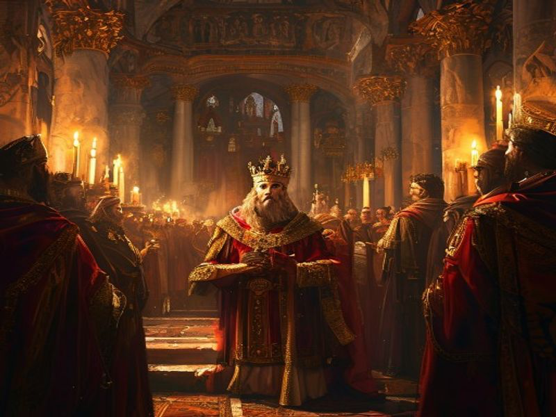 Charlemagne Crowned Emperor historical illustration