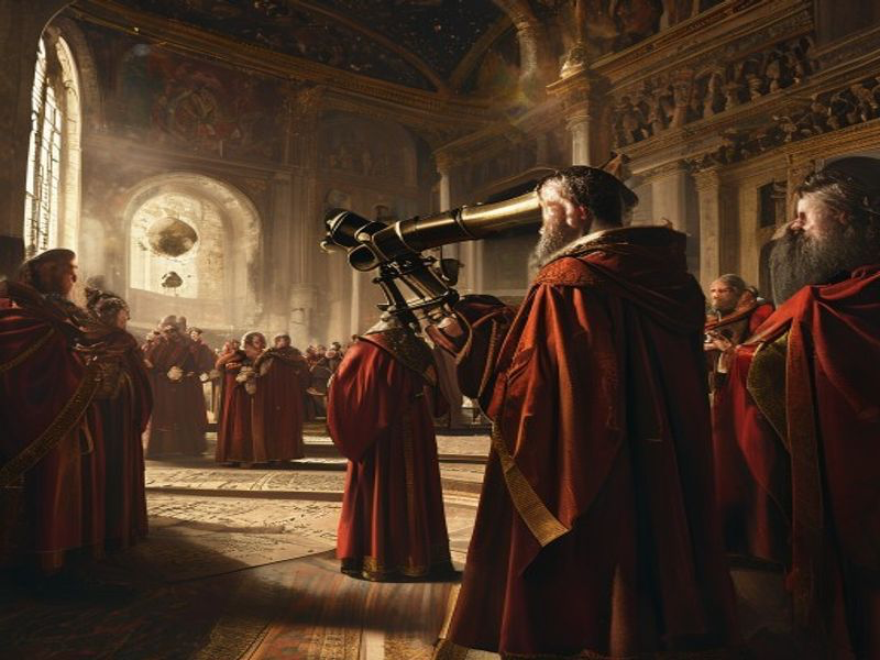 Galileo's Trial historical illustration