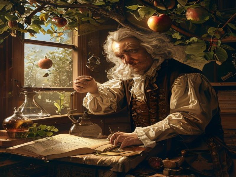 Newton Publishes Principia historical illustration