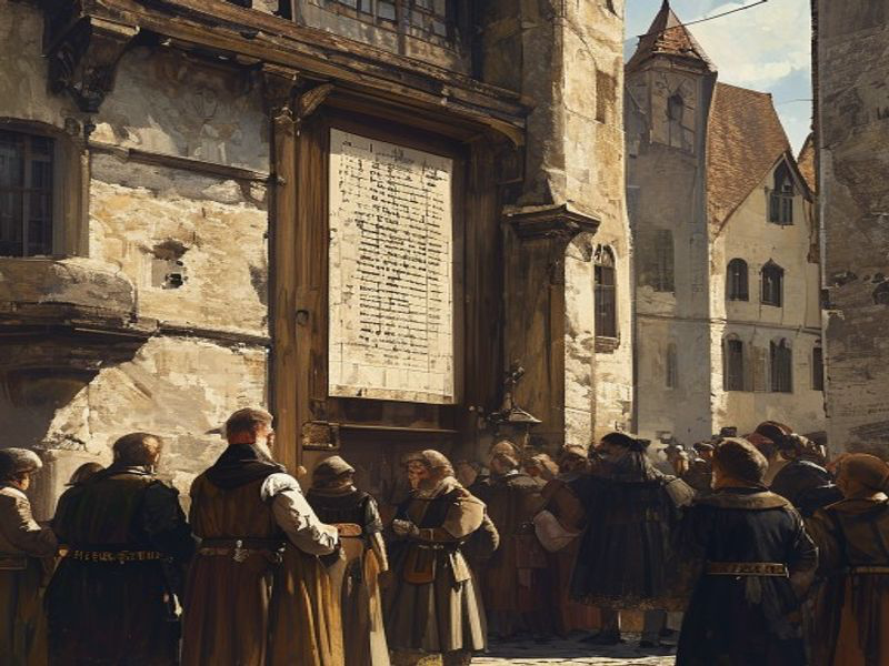 Luther's Ninety-Five Theses historical illustration