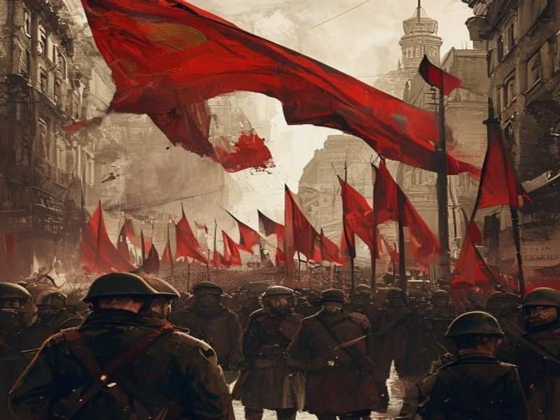 Russian Revolution historical illustration